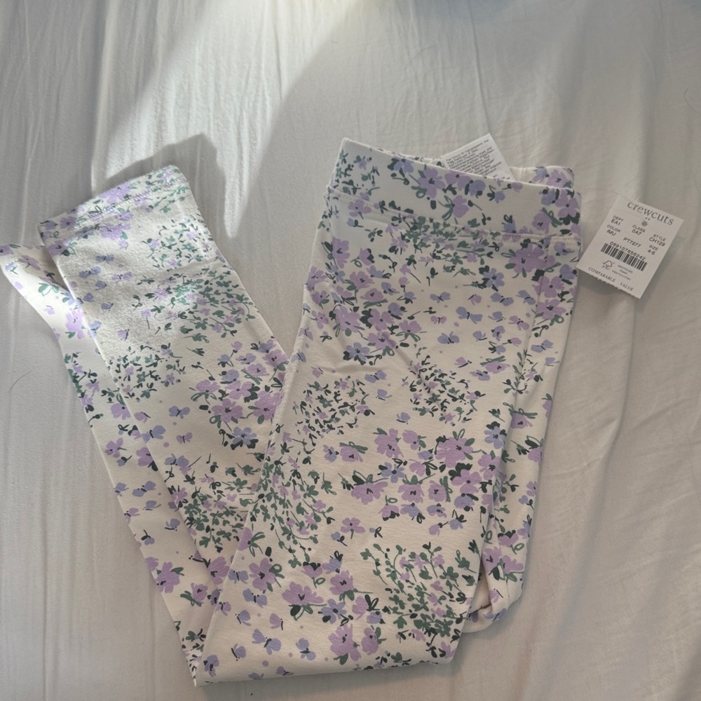 Floral print girls leggings